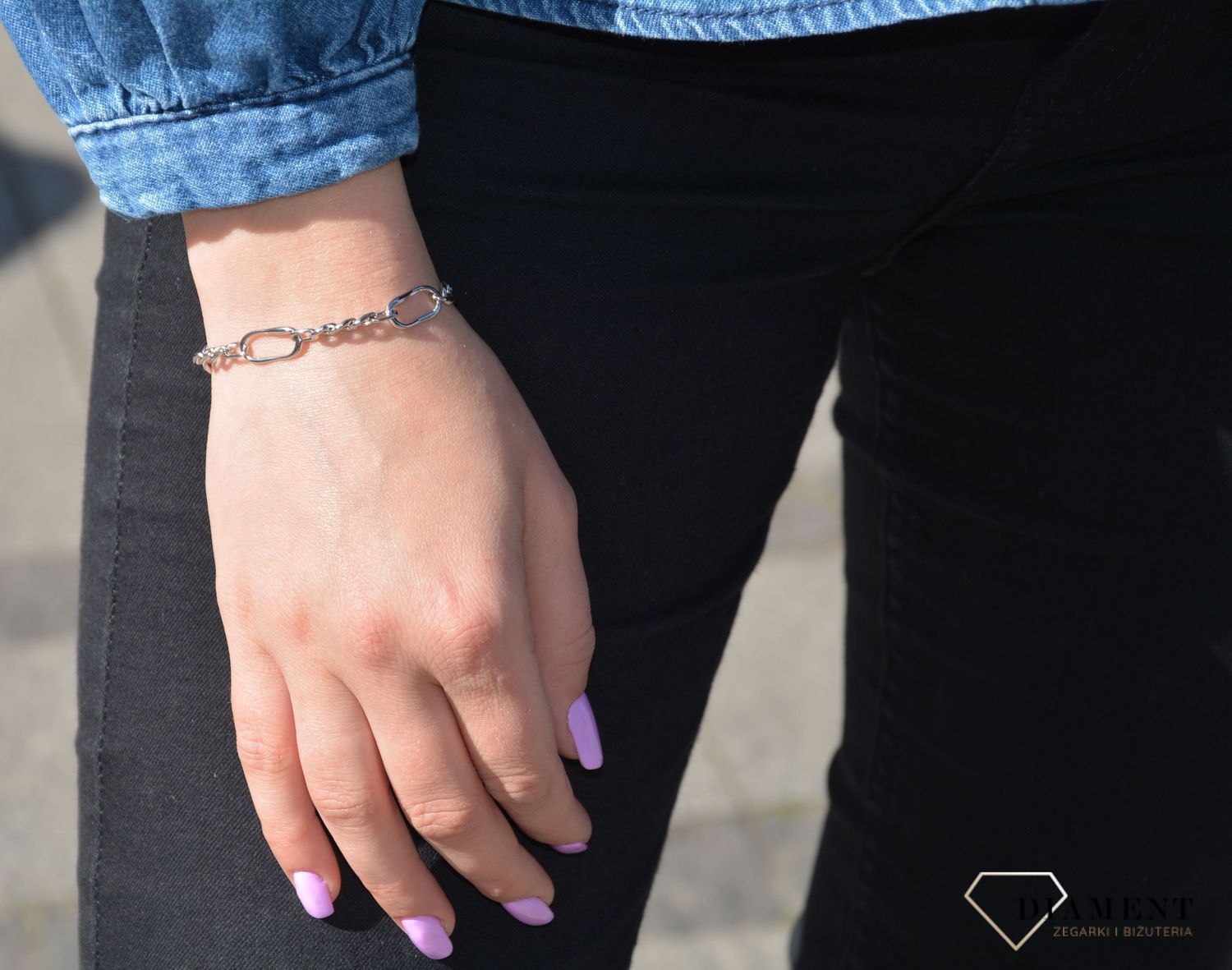 Bransoletka srebrna damska splot figaro nowoczesny B RM 23962S. Bransoletka srebrna figaro Dall'Acqua. Bransoletka figaro jest to biżuteria, będąca ponadczasowym, eleganckim klasykiem. 1.jpg